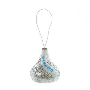 Ruz Hershey Kiss Decoupage Silver Candy Christmas Ornament 4”